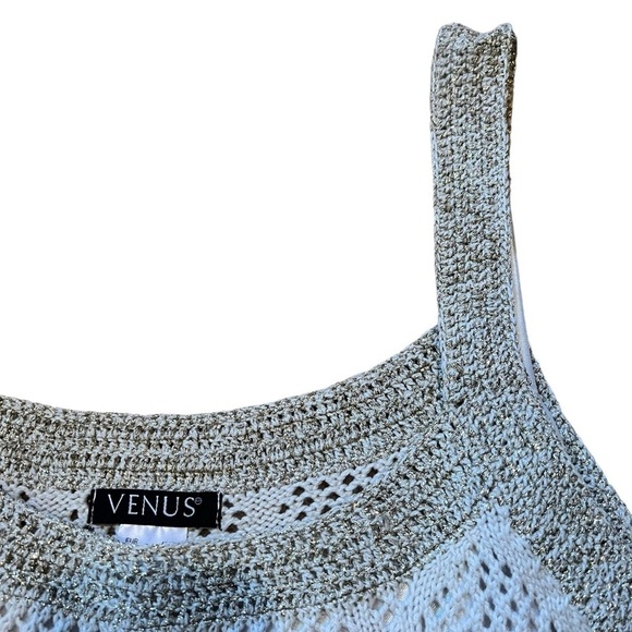 Strappy  Golden Beige Crochet Sheath Dress from Venus Cocktail Wedding Summer - Picture 3 of 6